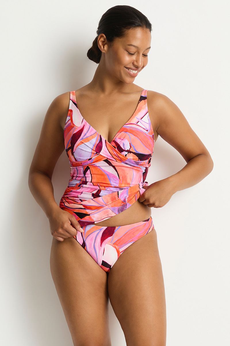 Sea Level Cross Front Multifit Singlet Top - Neon Wave