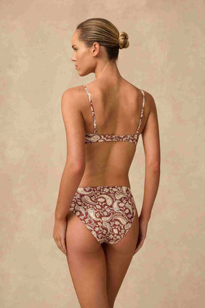 Monte & Lou Mid Rise Ruched Pant - Luna
