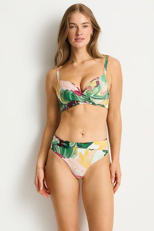 Sea Level Mid Bikini Pant With Belt - Abyss