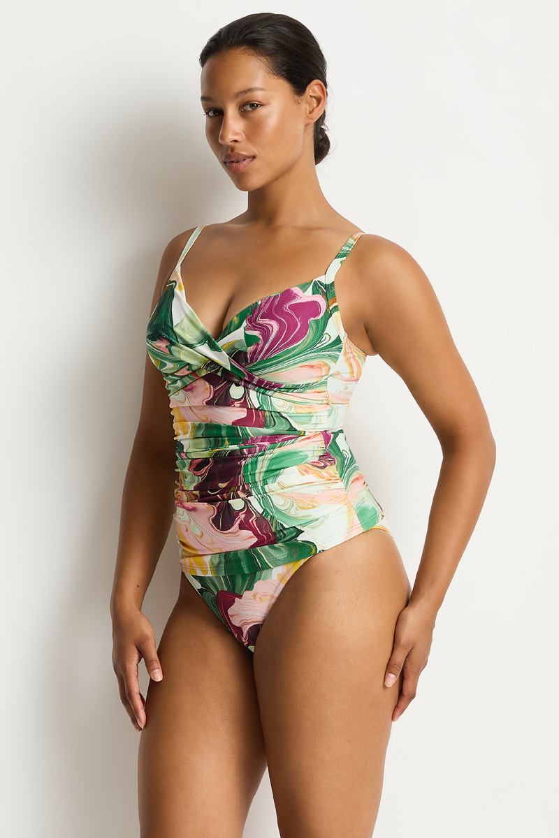 Sea Level Cross Front Scoop Back Tankini - Abyss