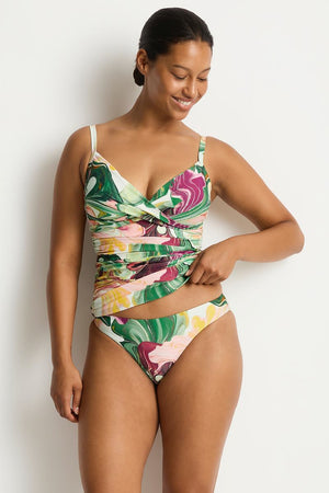 Sea Level Cross Front Scoop Back Tankini - Abyss