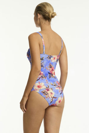 Sea Level Blue Hawaii Twist Front Multifit Singlet Top - Blue Hawaii