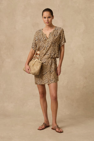 Monte and Lou Short Sleeve Shirt Dress - Seda
