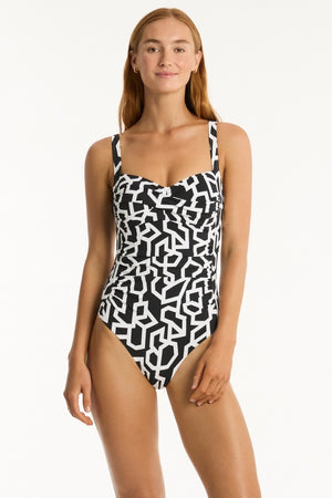 Sea Level Twist Front Multifit One Piece - Deco