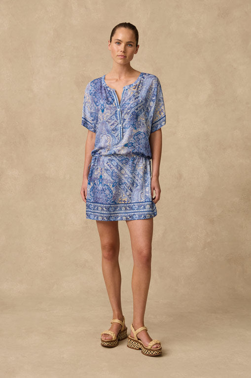 Monte & Lou Short Sleeve Shirtdress - Lauren