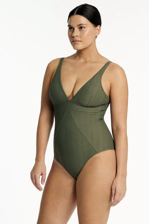 Sea Level Scoop Back Panel Line One Piece - Caracus