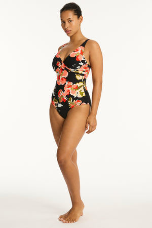 Sea Level Cross Front Multifit One Piece - Juniper