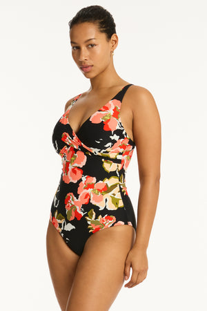 Sea Level Cross Front Multifit One Piece - Juniper