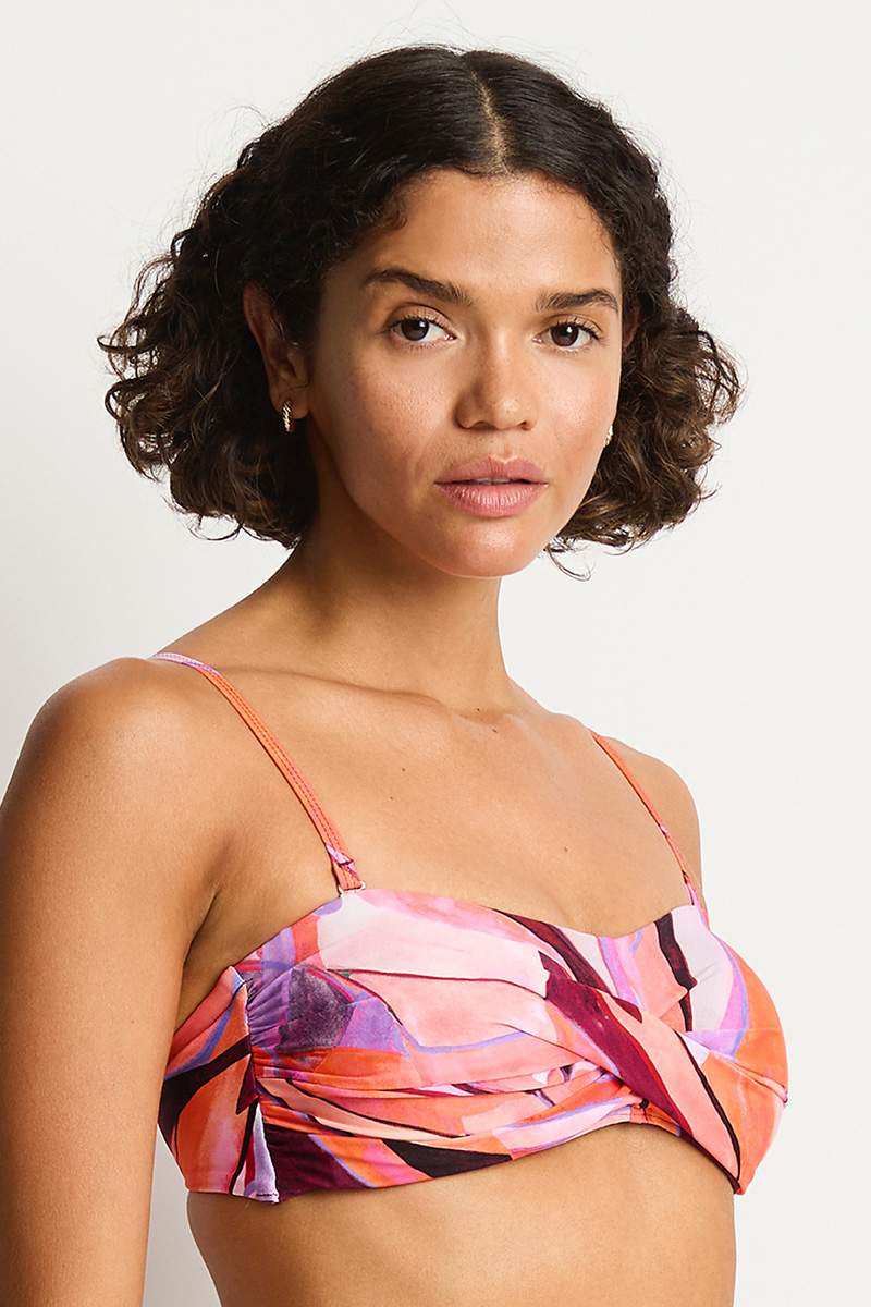 Sea Level Twist Bandeau - Neon Wave