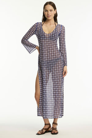 Sea Level Coast Mesh Long Dress - Coast