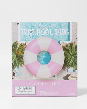 SunnyLife Tube Pool Ring - Bubblegum Pink Stripe