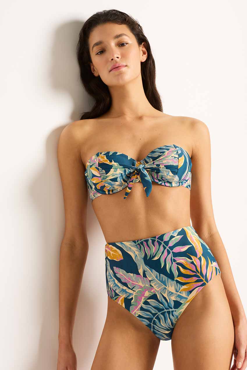 Monte and Lou Tie Front Balconette Bra - Huahine