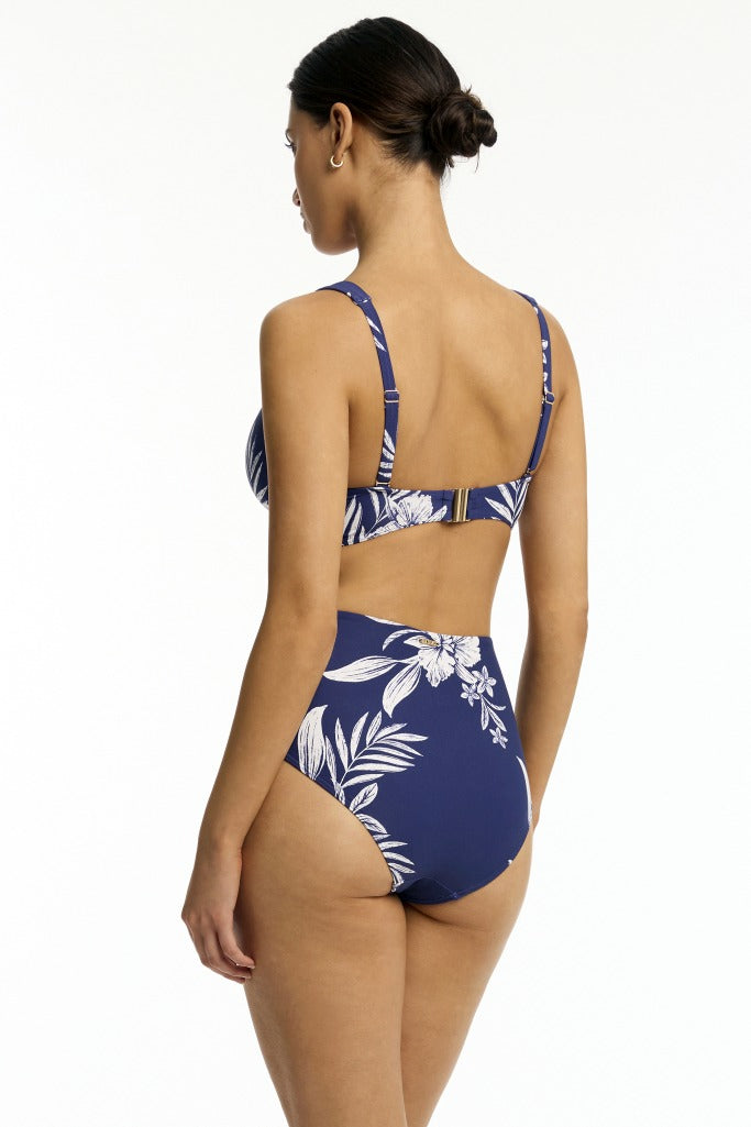 Sea Level Aloha Cross Front Multifit Bra Top - Aloha