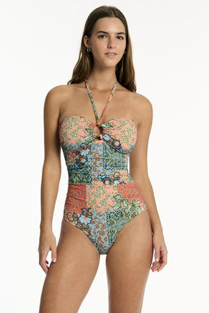 Sea Level O-Ring Bandeau One Piece - Java