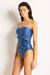 Monte and Lou Spliced Frill Bandeau One Piece - Lustre