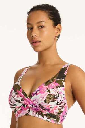 Sea Level Cross Front Multifit Bra Top - Isla