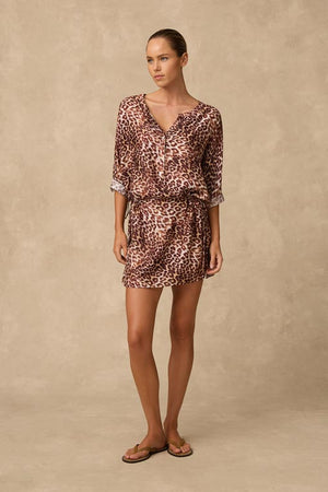 Monte & Lou 3/4 Sleeve Shirt Dress - Dolce