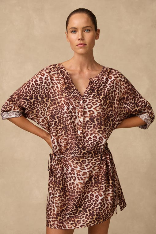 Monte & Lou 3/4 Sleeve Shirt Dress - Dolce