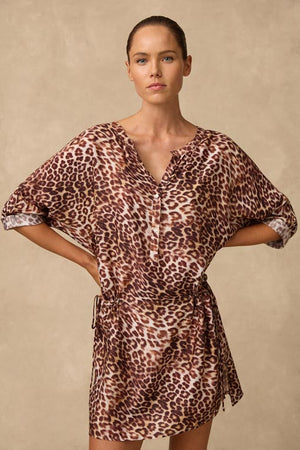 Monte & Lou 3/4 Sleeve Shirt Dress - Dolce