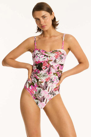 Sea Level Twist Bandeau One Piece - Isla