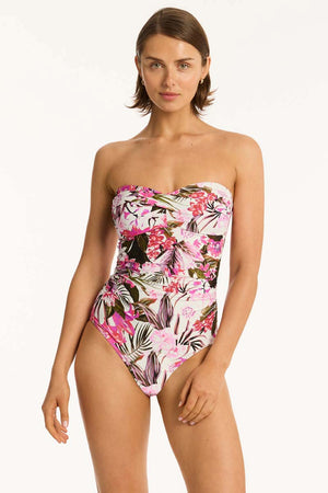 Sea Level Twist Bandeau One Piece - Isla