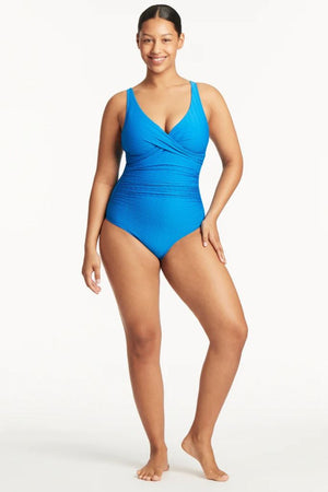 Sea Level Cross Front Multifit One Piece - Honeycomb