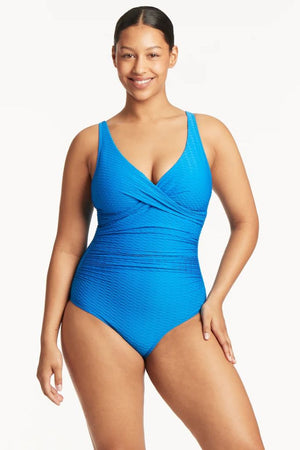 Sea Level Cross Front Multifit One Piece - Honeycomb