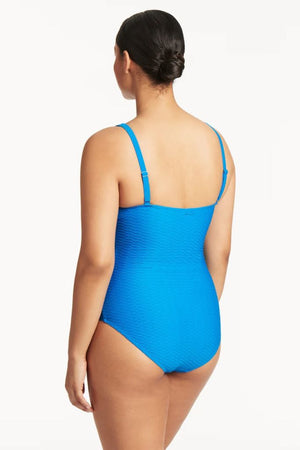 Sea Level Cross Front Multifit One Piece - Honeycomb