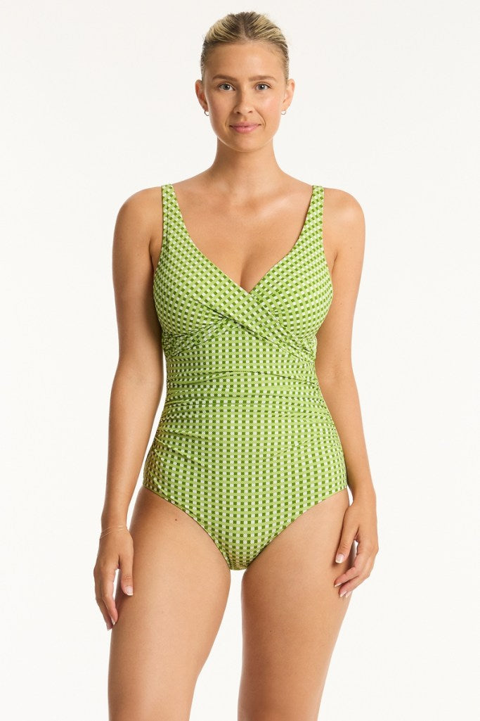 Sea Level Cross Front Multifit One Piece - Checkmate