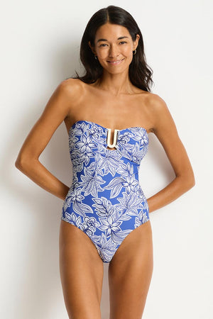 Sea Level U Bar Bandeau One Piece - Palmera