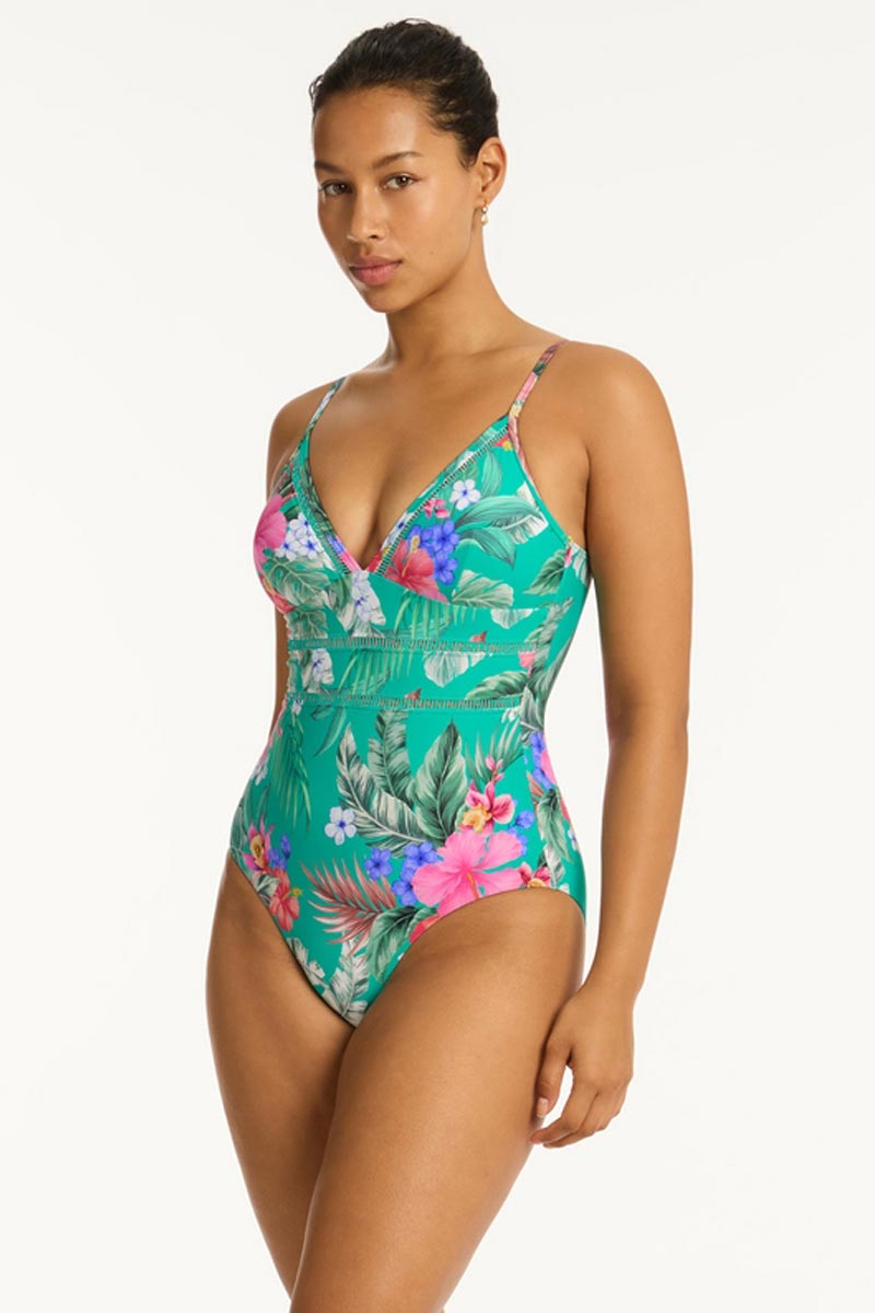 Sea Level Spliced Tri One Piece - Pacifico