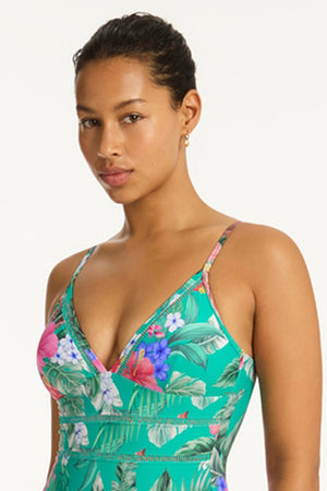 Sea Level Spliced Tri One Piece - Pacifico