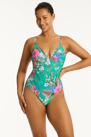 Sea Level Spliced Tri One Piece - Pacifico