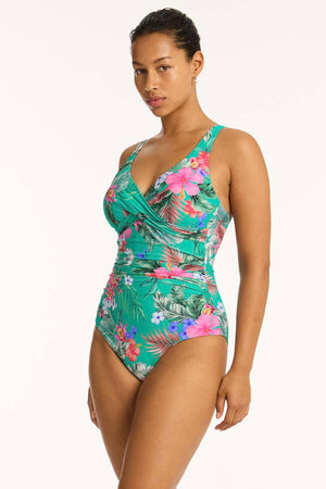 Sea Level Cross Front Multifit One Piece - Pacifico