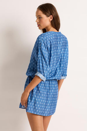 Monte & Lou 3/4 Sleeve Shirt Dress - Jeanie