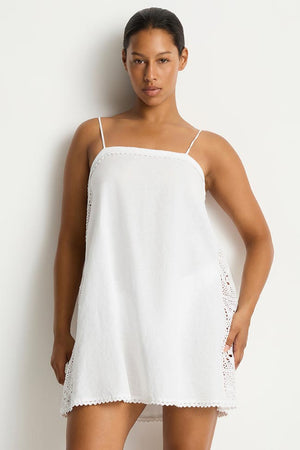 Sea Level Shore Linen Panelled Bandeau Lace Short Dress - Shore Linen