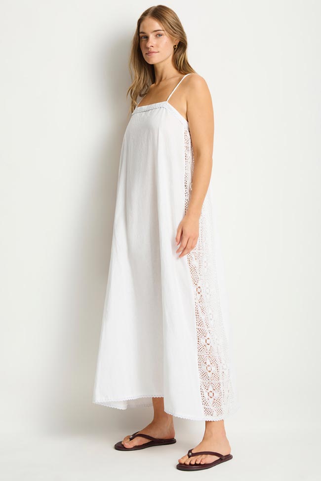 Sea Level Shore Linen Panelled Bandeau Lace Maxi Dress - Shore Linen