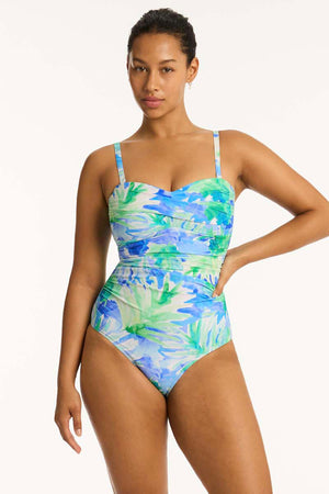 Sea Level Twist Bandeau One Piece - Key Largo