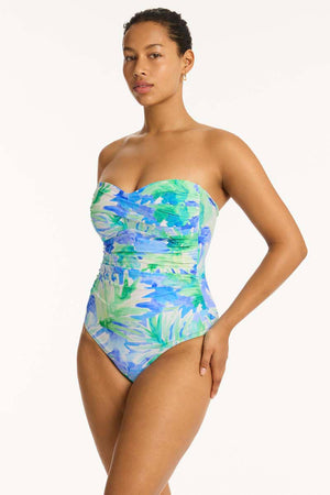 Sea Level Twist Bandeau One Piece - Key Largo