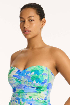 Sea Level Twist Bandeau One Piece - Key Largo