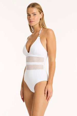 Sea Level Longline Halter One Piece - Drift