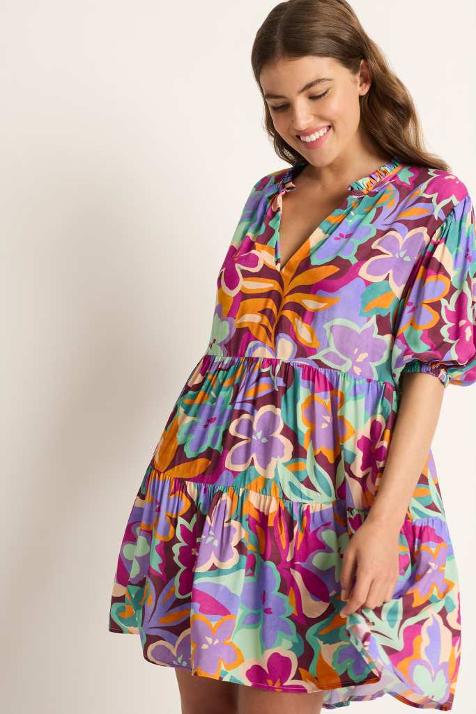 Monte & Lou Tiered Mini Dress - Marni