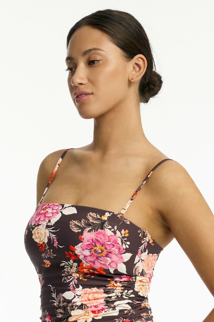 Sea Level Tie Side Bandeau One Piece - Rosewood