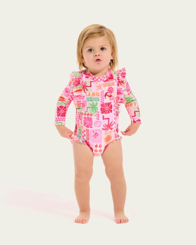 Seafolly Toddler Girls Frill Sunsuit - Summer Paradise