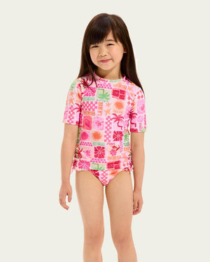 Seafolly Toddler Girls Rouched Rash Set - Summer Paradise