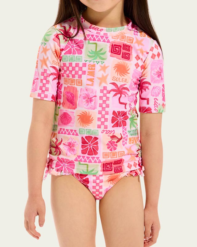 Seafolly Toddler Girls Rouched Rash Set - Summer Paradise