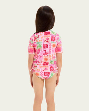 Seafolly Toddler Girls Rouched Rash Set - Summer Paradise