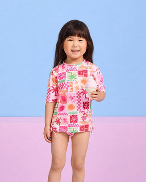 Seafolly Toddler Girls Rouched Rash Set - Summer Paradise