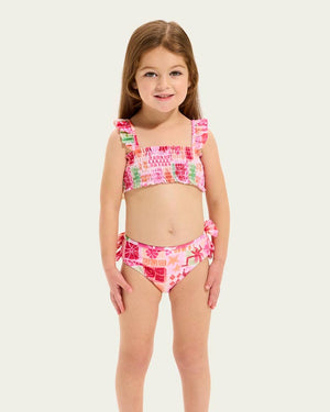Seafolly Toddler Girls Shirred Bikini - Summer Paradise