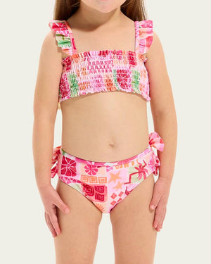 Seafolly Toddler Girls Shirred Bikini - Summer Paradise